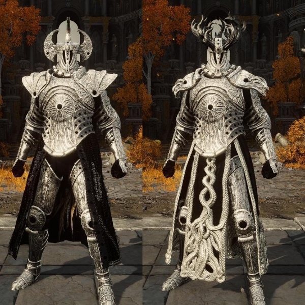 《艾爾登法環》黑白風格熔爐騎士套裝MOD