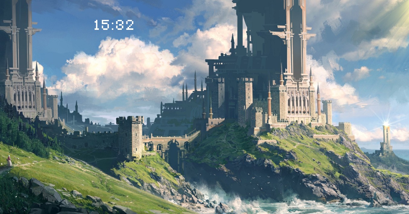 《Wallpaper Engine》晴天城堡記時動態壁紙