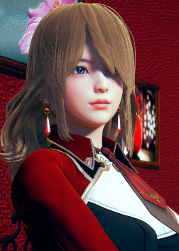 《AI少女》褐色短發(fā)藍(lán)色瞳孔紅色禮服小姐姐MOD
