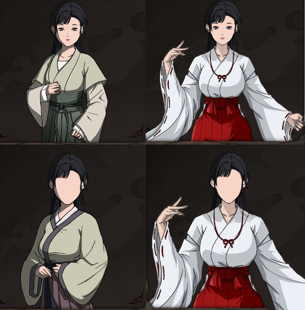 《太吾繪卷》女性中小體型瘦臉女巫服MOD