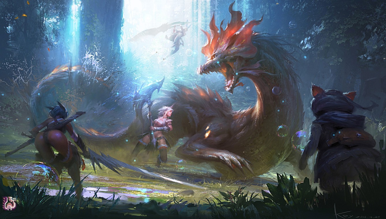 《Wallpaper Engine》狩獵泡狐龍繪圖動(dòng)態(tài)壁紙