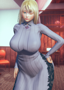 《AI少女》灰色連衣裙成熟曲線金發御姐MOD