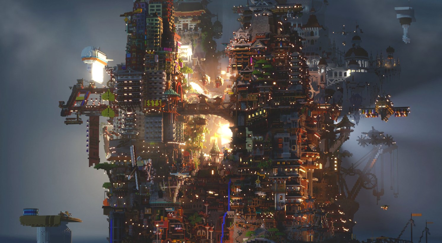 《Wallpaper Engine》我的世界宏偉融合建筑動態(tài)壁紙