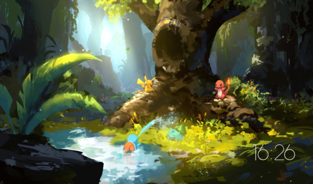《Wallpaper Engine》寶可夢林中嬉戲的御三家動態(tài)壁紙