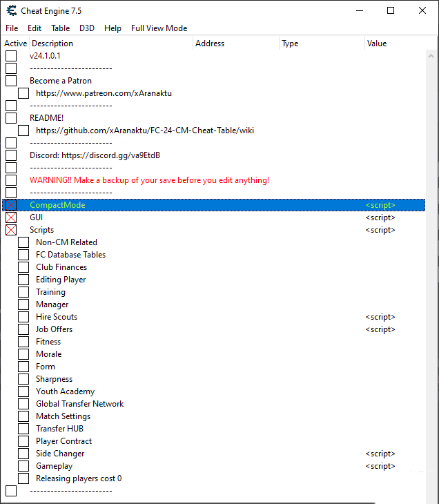 《EA Sports FC 24》CT修改器：Cheat Table v24.1.0.5漢化版