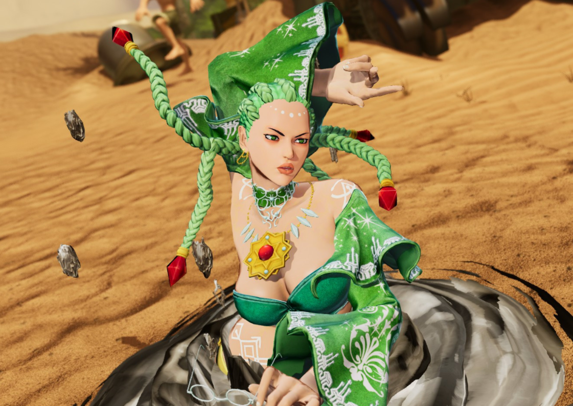 《拳皇15》女格斗家朵樂絲綠發綠衣白皙皮膚MOD