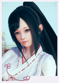 《AI少女》黑色長馬尾白色巫女服美少女MOD
