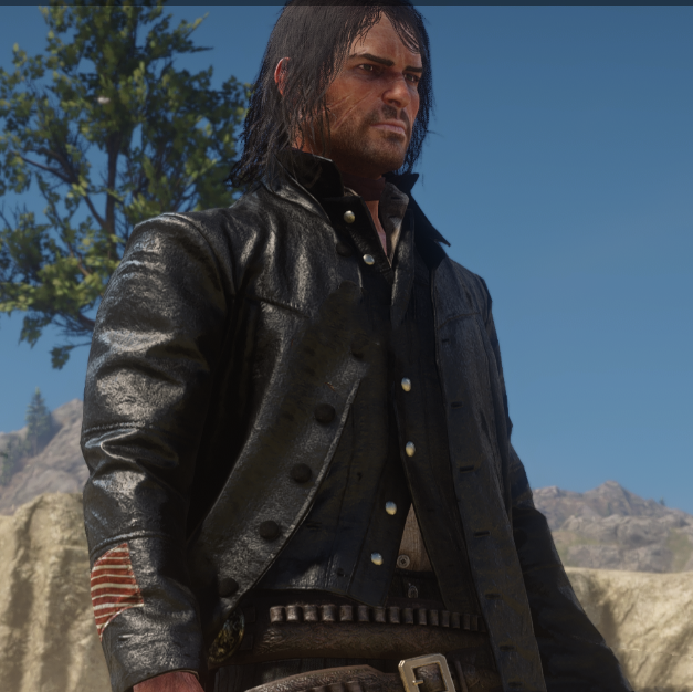 《荒野大鏢客2》黑色皮夾克和流蘇皮褲MOD