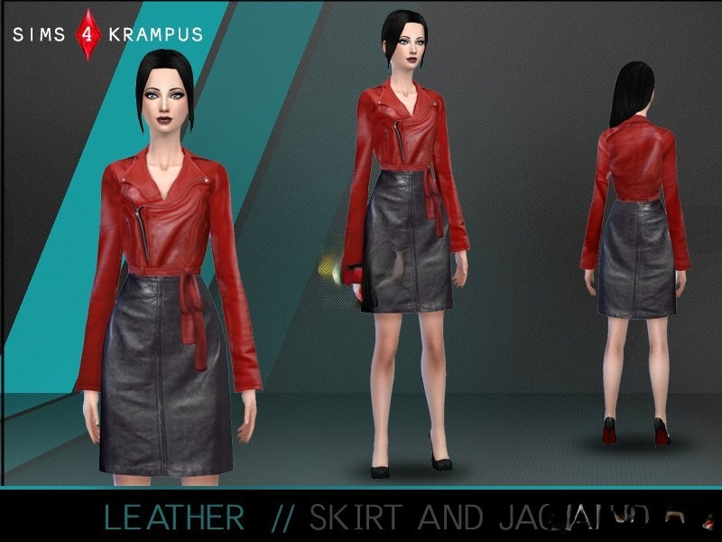《模擬人生4》紅皮衣黑皮裙MOD