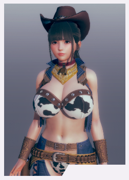 《AI少女》黑發御姐性感西部牛仔服奶牛比基尼MOD