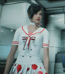 《生化危機2：重制版》克萊爾艾達白色紅心白絲海軍服MOD