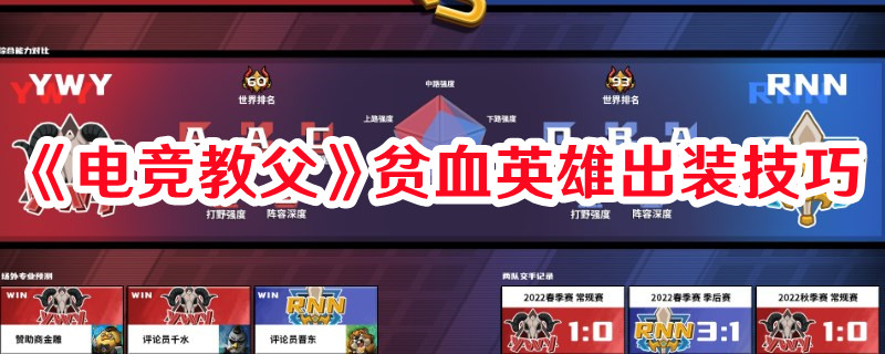 《電競教父》貧血英雄出裝技巧