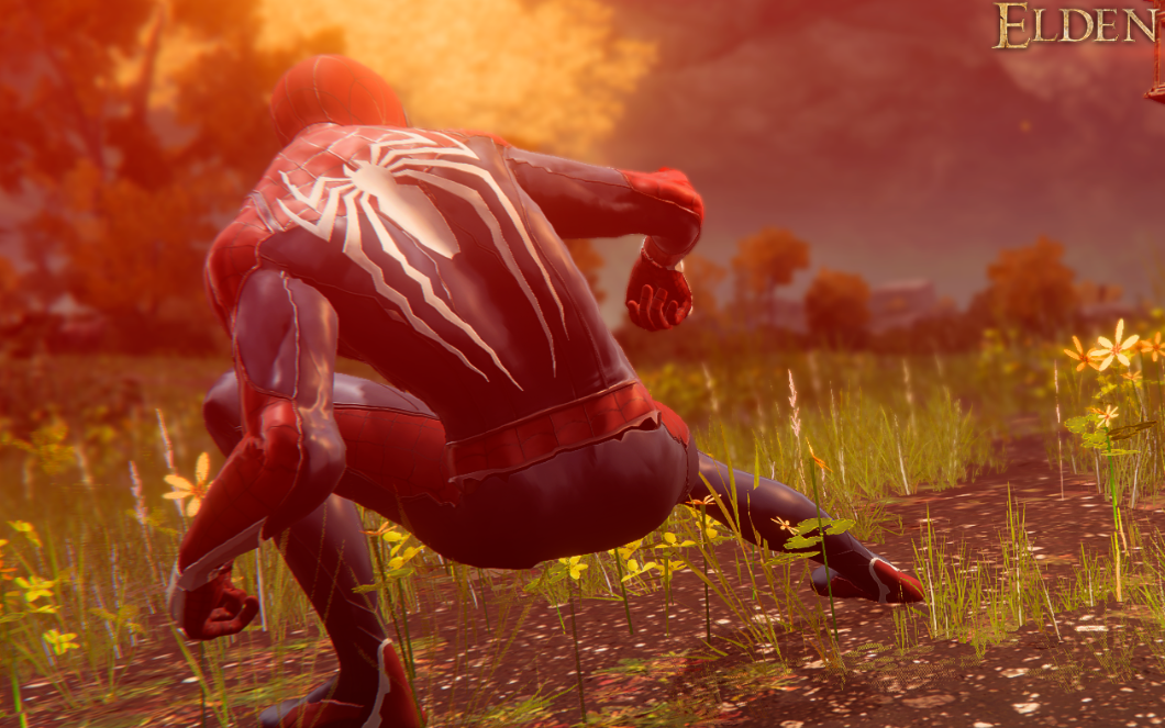 《艾爾登法環》PS4版蜘蛛俠替換布萊澤套MOD