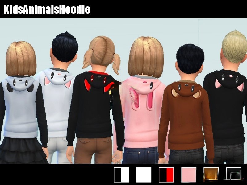 《模擬人生4》可愛的兒童動物連帽衫MOD