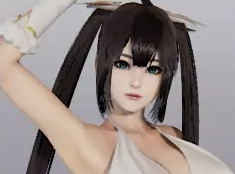《AI少女》黑色雙馬尾白色紗裙赫斯緹雅MOD