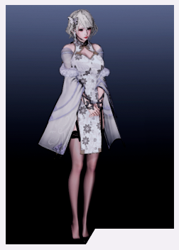 《AI少女》白色短發貂皮外套優雅旗袍小姐姐MOD