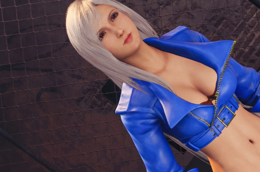 《最終幻想7：重制版》蒂法cos拳皇15安琪兒顯眼亮藍色MOD