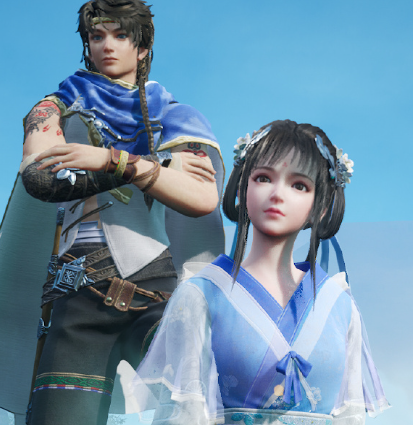 《仙劍奇?zhèn)b傳7》白茉晴桑游海藍(lán)色情侶裝MOD[正式版]