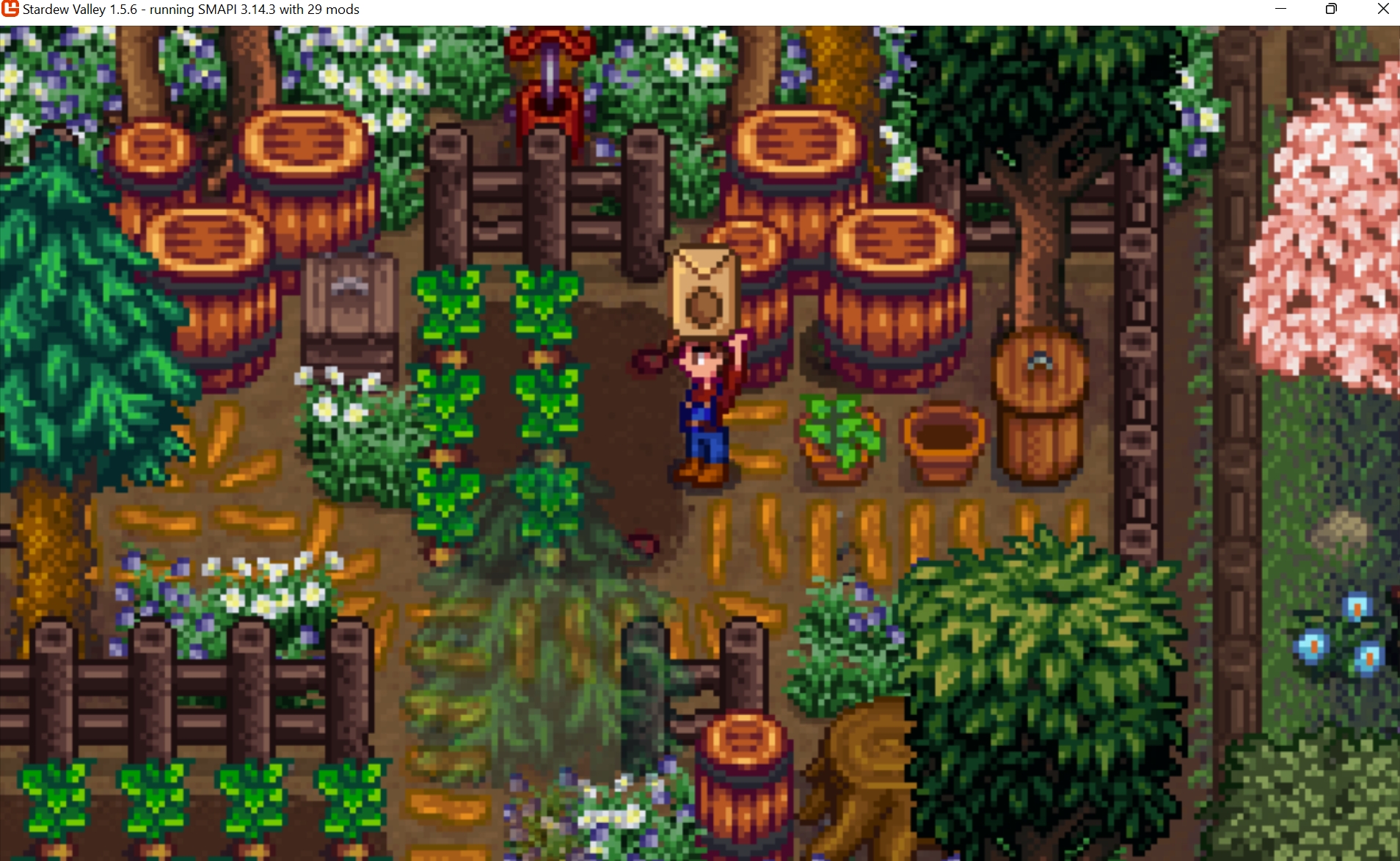 《星露谷物語》植物、原木和桶裝飾MOD