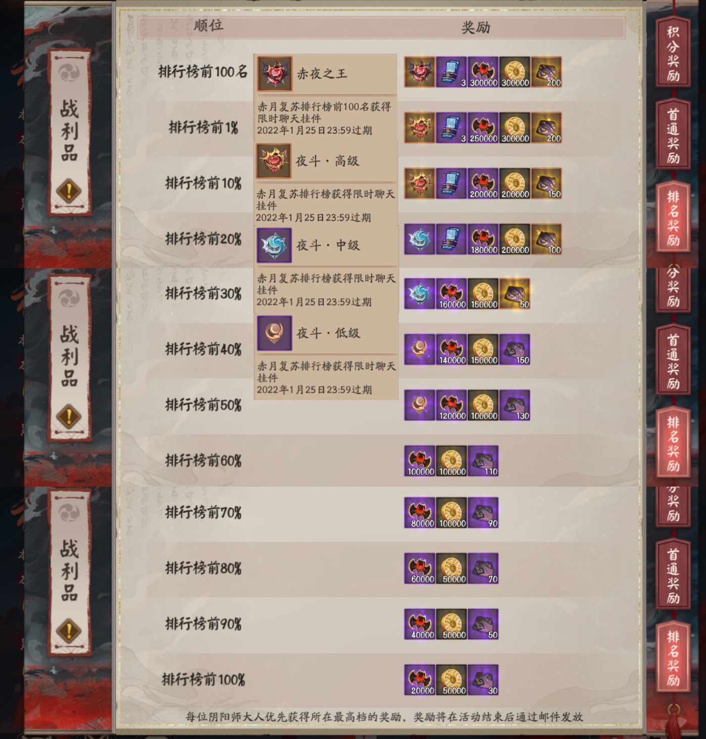 《陰陽師》赤月復(fù)蘇活動獎勵介紹