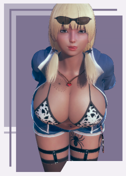 《AI少女》性感金發(fā)黑皮墨鏡美少女MOD
