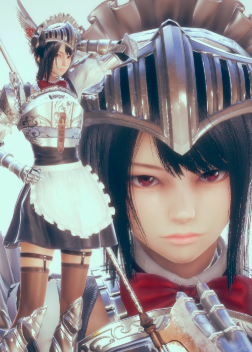 《AI少女》黑發(fā)紅眼銀色鎧甲女騎士MOD