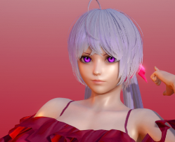 《AI少女》銀發紫瞳誘人身材紅衣美少女MOD