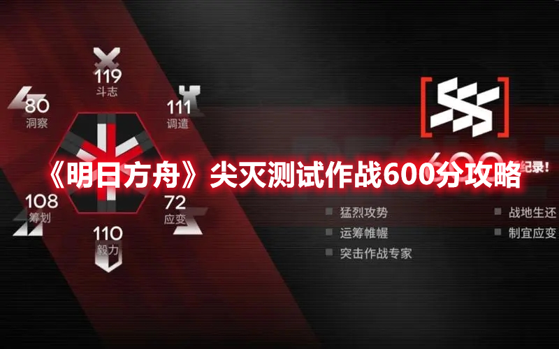《明日方舟》尖滅測試作戰(zhàn)600分攻略
