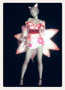《AI少女》古風唯美九尾白狐服飾MOD