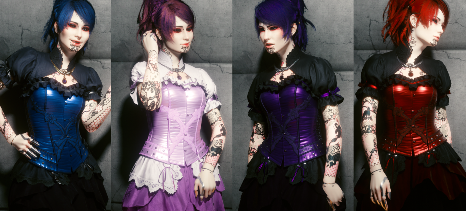 《賽博朋克2077》FF7克勞德哥特禮裙MOD