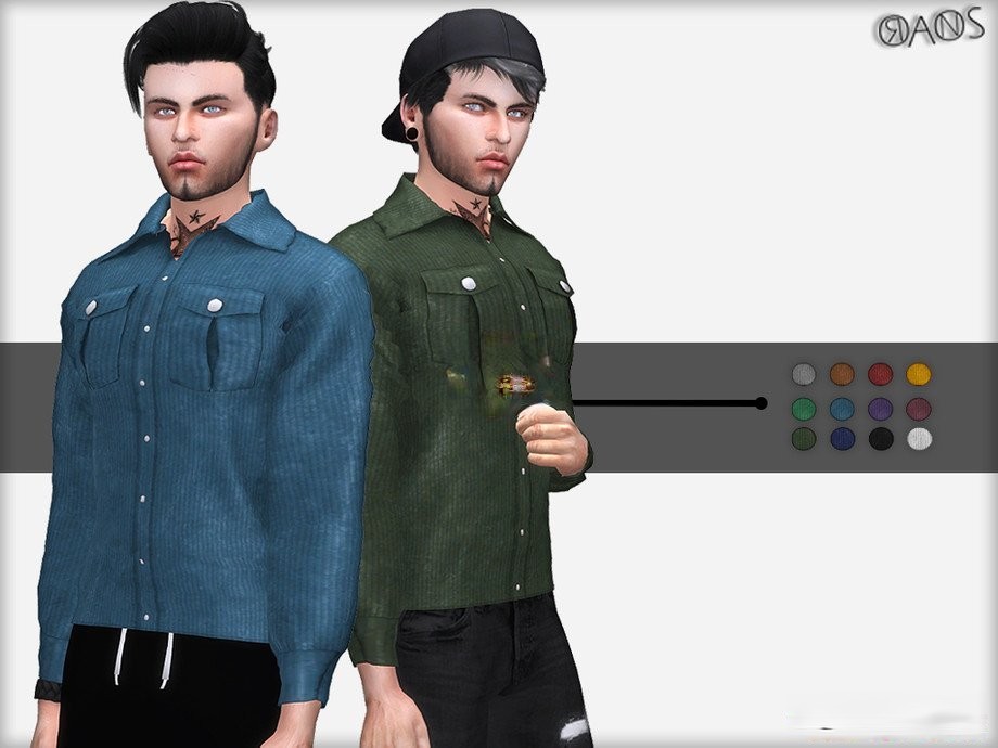 《模擬人生4》男士的帶紐扣襯衫MOD