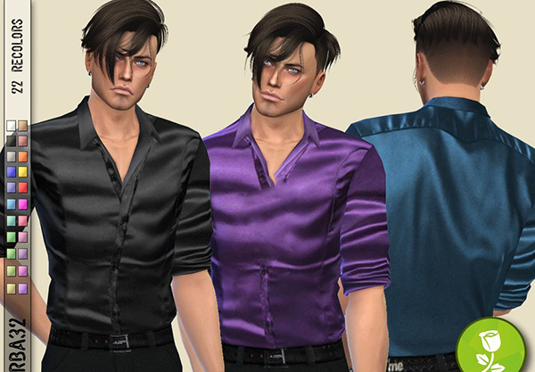 《模擬人生4》男士真絲襯衫MOD