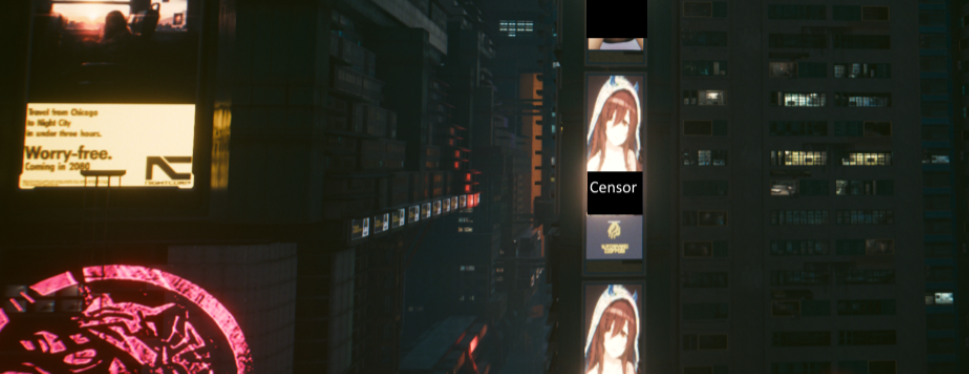 《賽博朋克2077》性感成熟廣告牌MOD