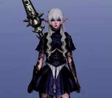 《AI少女》白色及腰長發黑色輕甲精靈女騎士MOD