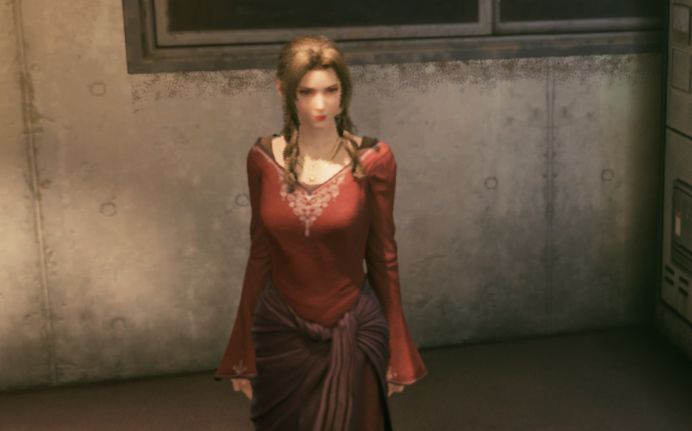 《最終幻想7：重制版》愛麗絲古典紅色長裙v1.1MOD