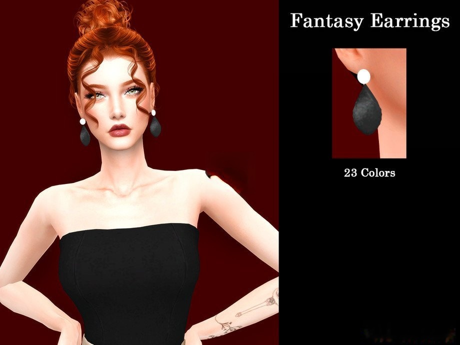 《模擬人生4》黑色豆莢風格耳環MOD