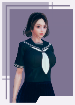 《AI少女》黑色短發黑色水手服高中學姐MOD
