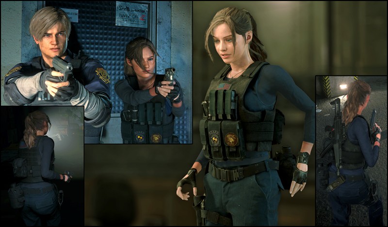 《生化危機2：重制版》克萊爾藍色戰術警察服裝MOD