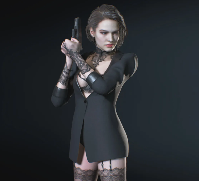 《生化危機3：重制版》吉爾性感搜查官黑短發美顏款MOD