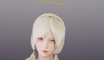 《AI少女》白色長(zhǎng)發(fā)金紅異色瞳女天使MOD
