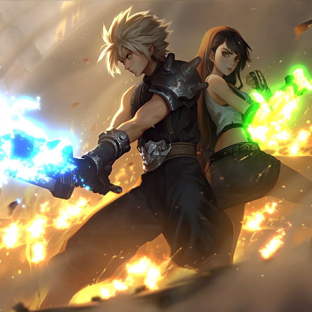 《Wallpaper Engine》FF7克勞德和蒂法同人精美動態壁紙