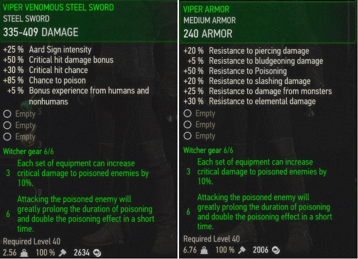 《巫師3次世代版》毒蛇裝備添加套裝獎勵MOD