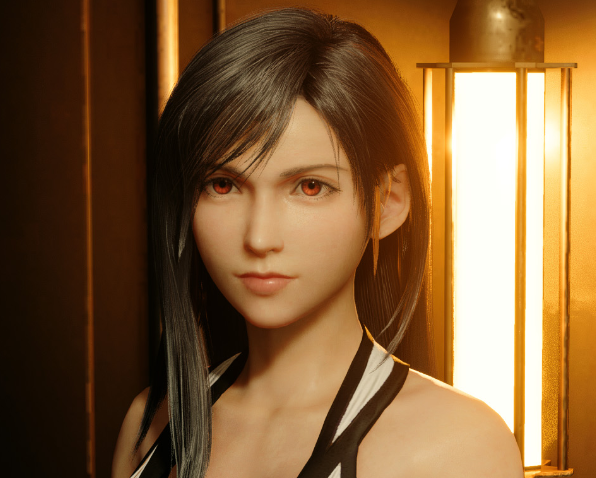 《最終幻想7：重制版》蒂法黑白色連衣裙無耳環MOD