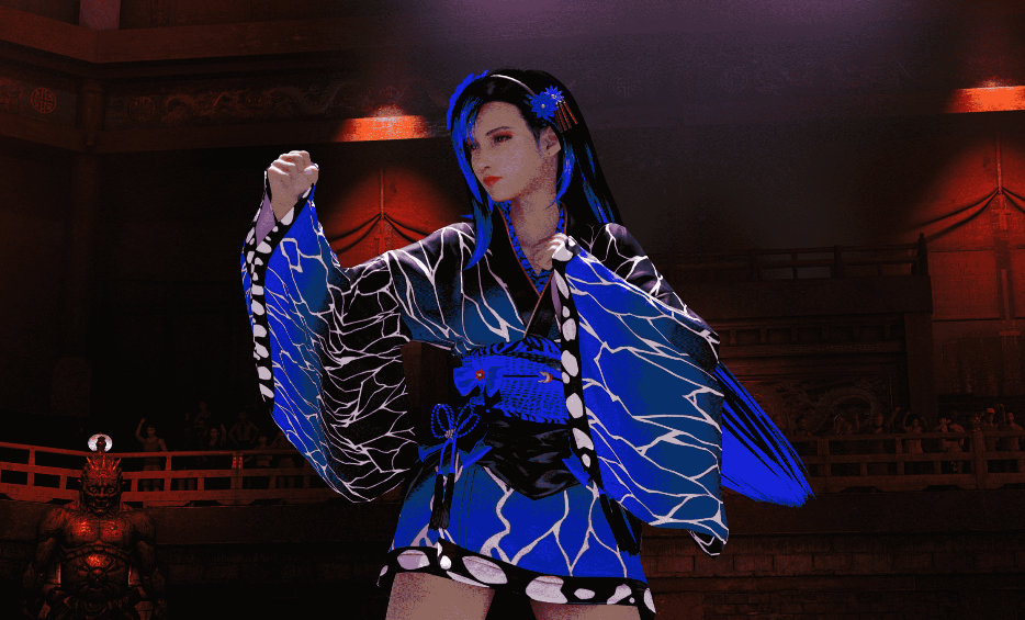 《最終幻想7：重制版》蒂法性感藍色花紋和服MOD