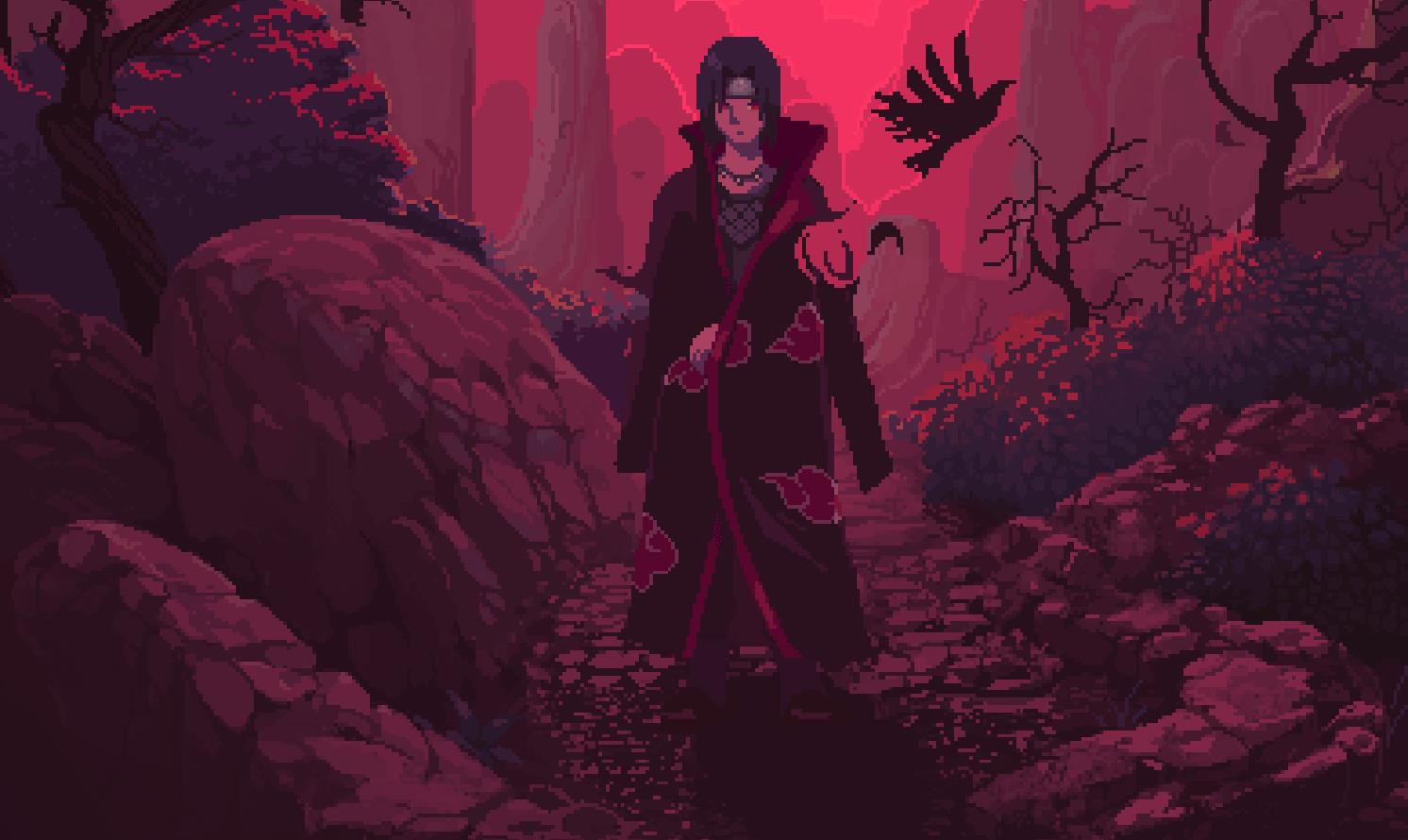 《Wallpaper Engine》火影忍者宇智波鼬8bit風(fēng)格動態(tài)壁紙