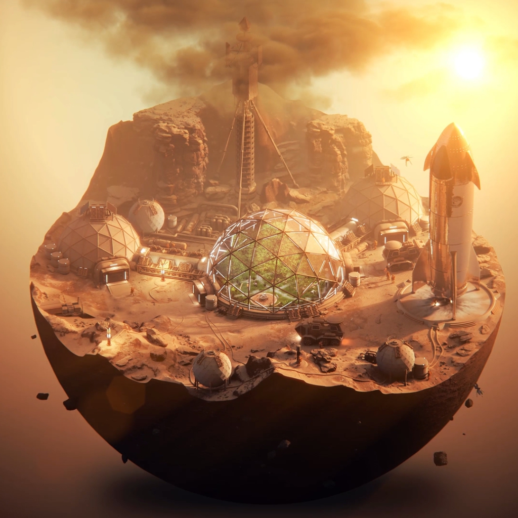 《Wallpaper Engine》廢土星球的植物園3D微縮場景動態壁紙
