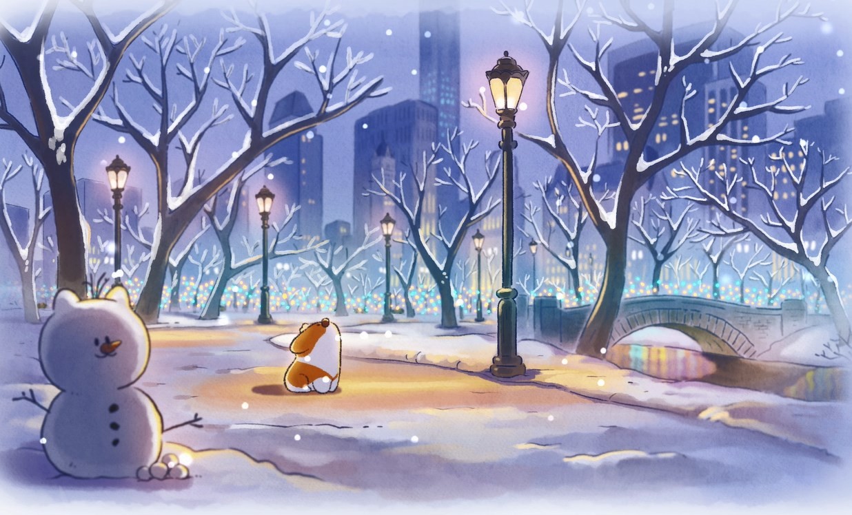 《Wallpaper Engine》柯基的雪天路燈動態壁紙