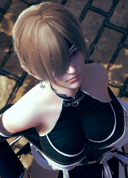 《AI少女》金色短發黑色緊身鎧甲御姐MOD