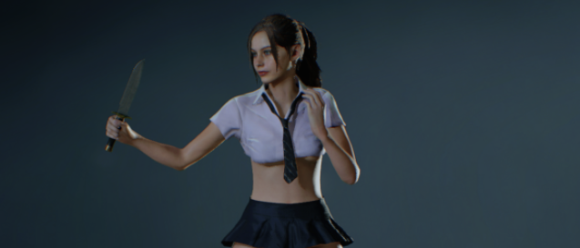 《生化危機(jī)2：重制版》克萊爾少女JK裝性感短款MOD[兼容新版本]