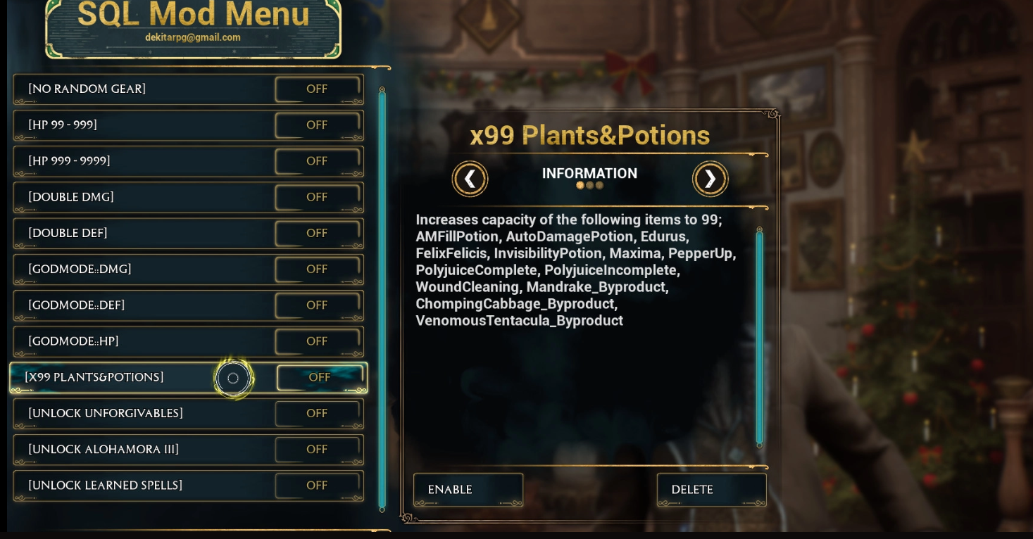 《霍格沃茨之遺》SQLMOD菜單MOD